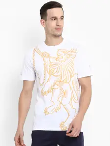 Alcis Men White Rajasthan Royals Printed Round Neck Rajasthan Royals T-shirt