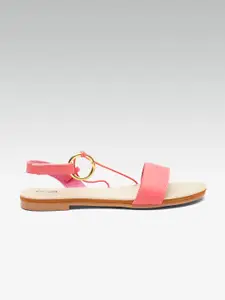 Street Style Store Women Pink Solid Open Toe Flats