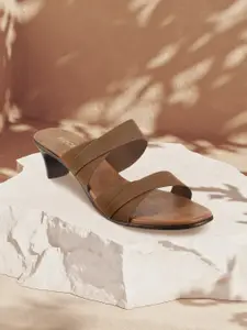 Mochi Women Tan Solid Heels