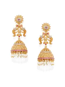 Peora Gold-Toned Dome Shaped Jhumkas