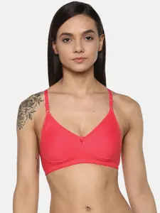 Leading Lady Cool Pink Solid Non-Wired Non Padded T-shirt Bra