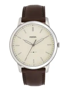 Fossil Men Cream-Coloured Analogue Watch FS5439I