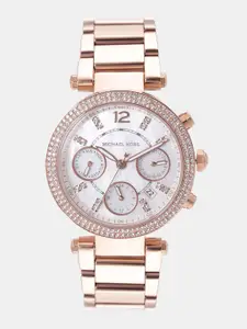 Michael Kors Women Off-White Mother of Pearl Analogue Watch MK5491