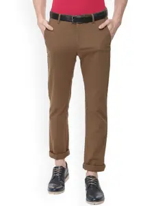 Allen Solly Men Brown Regular Fit Solid Regular Trousers