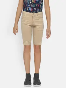 Gini and Jony Boys Brown Solid Regular Fit Chino Shorts