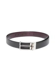 Tommy Hilfiger Men Black & Coffee Brown Leather Solid Reversible Belt