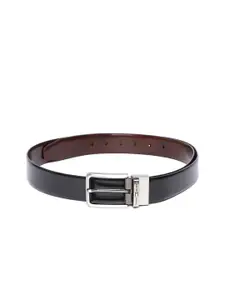 Tommy Hilfiger Men Burgundy & Black Solid Reversible Leather Belt