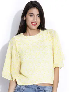 Miss Chase Yellow Floral Print Top