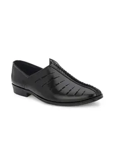 Azzaro Black Men Black Solid Slip-on Shoes