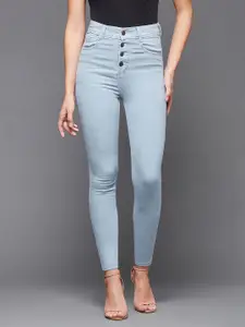 Miss Chase Women Blue Skinny Fit High-Rise Clean Look Jeans
