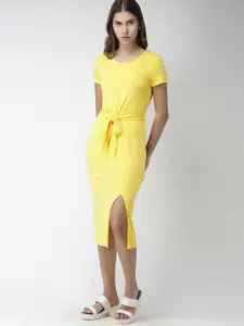 FOREVER 21 FOREVER 21 Women Yellow Solid Bodycon Dress
