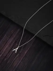 Carlton London 925 Sterling Silver-Silver-Toned Rhodium-Plated Necklace