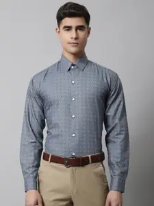 JAINISH Men Grey Classic Slim Fit Printed Formal Shirt
