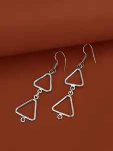 Carlton London Silver-Plated Handcrafted Triangular Drop Earrings