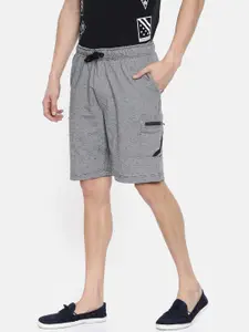 ARISE Men Black Striped Regular Fit Shorts