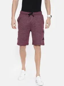ARISE Men Maroon Self Design Regular Fit Regular Shorts