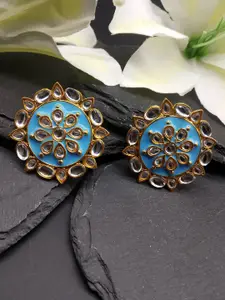 Fida Blue & Gold-Toned Circular Studs