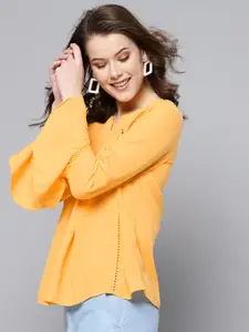 Marie Claire Women Yellow Solid A-Line Top