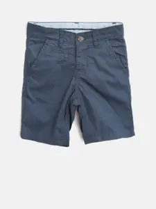 Palm Tree Boys Navy Solid Regular Fit Chino Shorts