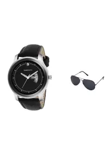 TIMESMITH Men Black Analogue Watch with Free Sunglasses TSC-011-WMG-002