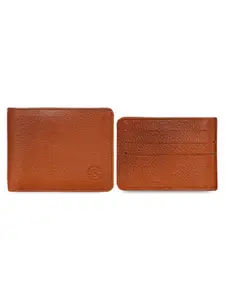 SCHARF Men Tan Solid Two Fold Wallet