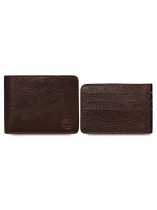 SCHARF Men Brown Solid Two Fold Wallet