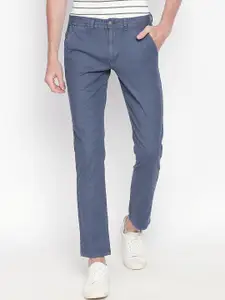 Urban Ranger by pantaloons Men Navy Blue Slim Fit Solid Regular Trousers