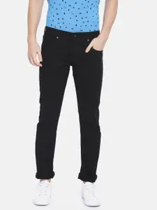 Peter England Casuals Men Black Slim Fit Mid-Rise Clean Look Stretchable Jeans