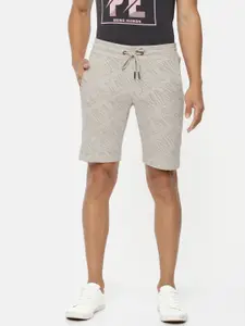 Being Human Clothing Men Beige Printed Slim Fit Regular Shorts