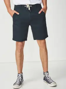 COTTON ON Men Navy Blue Solid Regular Fit Regular Shorts