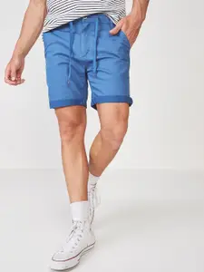 COTTON ON Men Blue Solid Regular Fit Regular Shorts