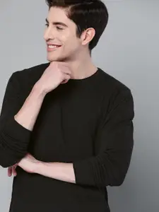 Mast & Harbour Men Black Solid Sweater