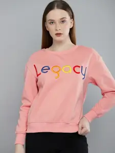Harvard Women Pink Embroidered Sweatshirt