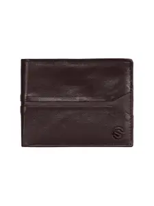SCHARF Men Brown Solid Two Fold Leather Wallet