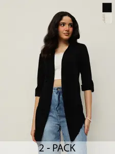 Espresso Women Pack Of 2 Solid Open Front Shrug