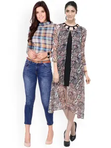 SCORPIUS Women Multicoloured Shirt with shrug