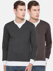 ARISE Men Pack of 2 Solid Sweatshirts