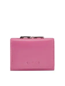 CALFNERO Women Pink Solid Two Fold Wallet