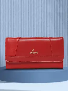Lavie Juru Women Red Solid Long Three Fold Wallet