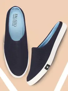 FAUSTO Men Navy Blue Shoe-Style Sandals