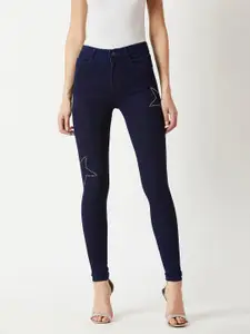 Miss Chase Women Navy Blue Skinny Fit Mid-Rise Clean Look Jeans
