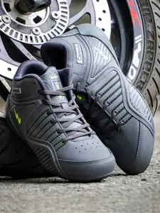 Campus Men Navy Blue Mesh Mid-Top Running Shoes