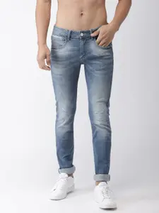 Flying Machine Men Blue Skinny Fit Mid-Rise Mildly Distressed Stretchable Jeans