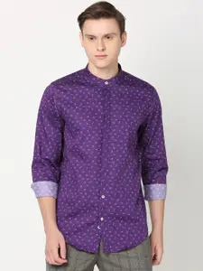 SIMON CARTER LONDON Men Purple Regular Fit Printed Casual Shirt