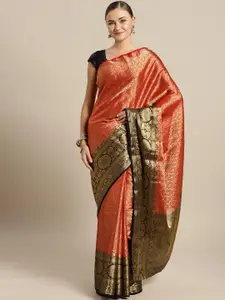 Saree mall Red & Golden Woven Design Banarasi Saree