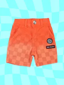 Gini and Jony Boys Orange Printed Regular Fit Shorts