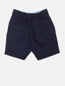 Palm Tree Boys Navy Blue Solid Regular Fit Shorts