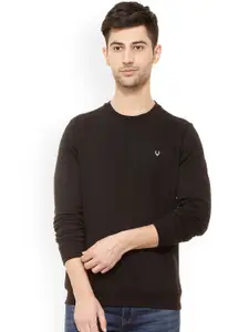 Allen Solly Men Black Solid Sweatshirt