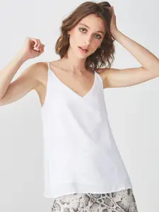 COTTON ON Women White Solid A-Line Top