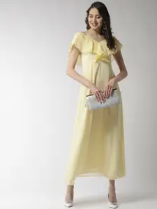 MISH Women Yellow Solid Maxi Dress